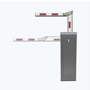 kit de barrera vehicular accesspro izquierda y brazo articulado de 3 metros / finales de carrera ajustables por programación / movimiento fluido / diseño elegante color gris / con corona led semaforizada venta e instalacion guadalajara jalisco.
