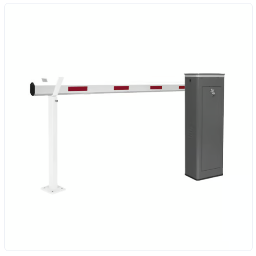 kit de barrera vehicular izquierda y brazo telescópico de hasta 5.5 m / finales de carrera ajustables por programación / movimiento fluido / diseño elegante color gris / con corona led semaforizada venta e instalacion en guadalajara jalisco.