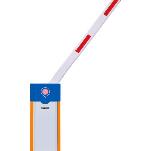 barrera vehicular izquierda wejoin de alto flujo con motor de 24 vcc, fuente de alimentación de 110 vca, brazo octagonal de 4.5 metros, velocidad de 3 segundos y dirección ajustable en guadalajara jalisco mexico.