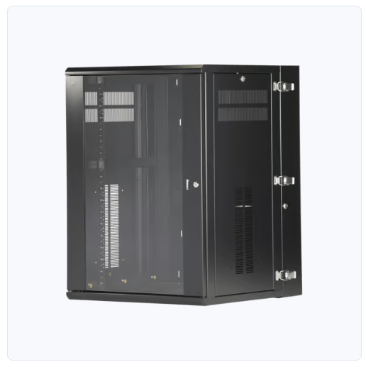 gabinete panduit panzone de 19in, de montaje en pared, puerta con ventana de seguridad, 18 ur, 635mm de profundidad, color negro venta e instalacion de guadalajara jalisco.