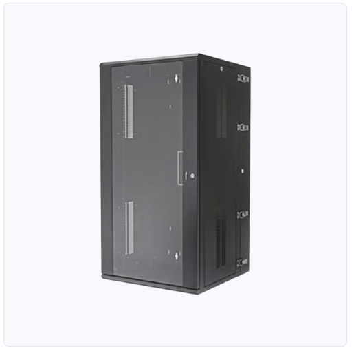 gabinete panzone montaje pared panduit, de 19in, puerta con ventana de seguridad, 26 ur, 635mm de profundidad, color negro venta e instalacion en guadalajara jalisco.