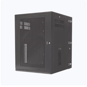 gabinete panzone de montaje en pared, de 19in, puerta ventilada, 18 ur, 762mm de profundidad, color negro