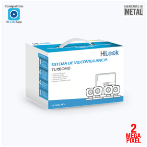 kit turbohd 1080p / dvr 4 canales / 4 cámaras bala de metal / h.265+ / 1 fuente de poder profesional / accesorios de instalación